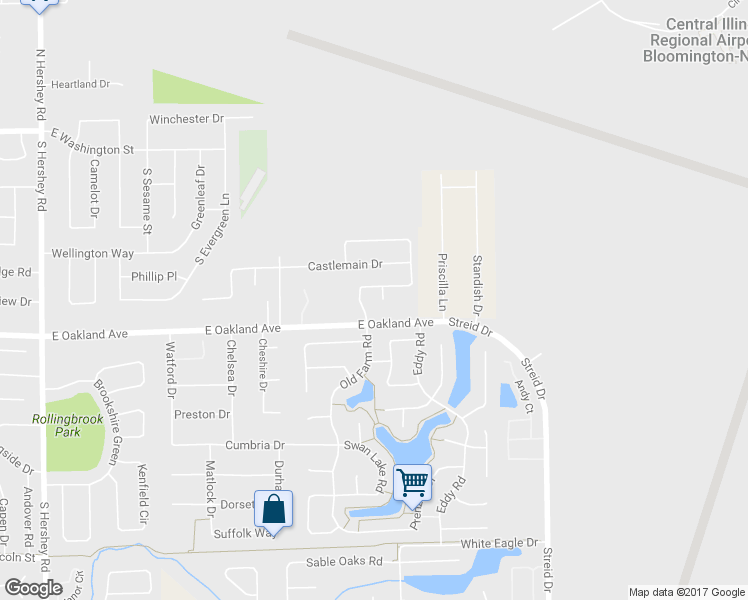 map of restaurants, bars, coffee shops, grocery stores, and more near 3 Kylemore Road in Bloomington