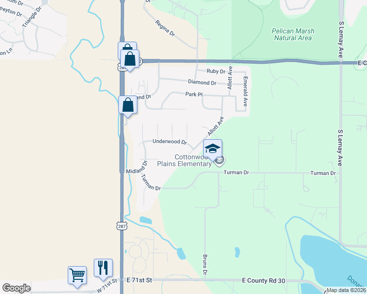 map of restaurants, bars, coffee shops, grocery stores, and more near 321 Underwood Dr in Fort Collins