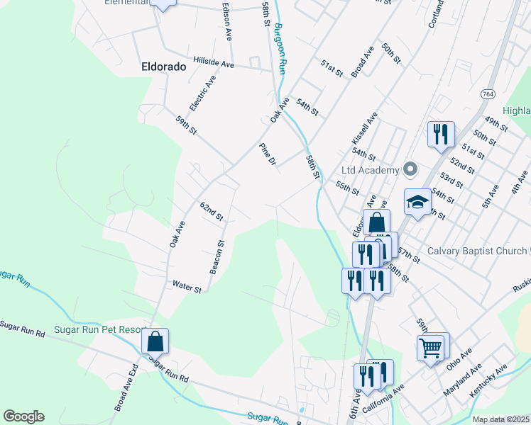 map of restaurants, bars, coffee shops, grocery stores, and more near 5839 Beale Avenue in Altoona