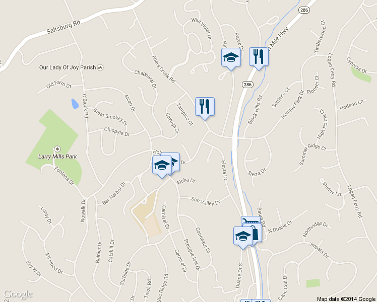 map of restaurants, bars, coffee shops, grocery stores, and more near 106 Kooser Dr in Pittsburgh