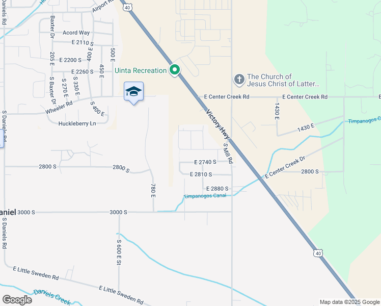 map of restaurants, bars, coffee shops, grocery stores, and more near 974 2680 South in Heber City