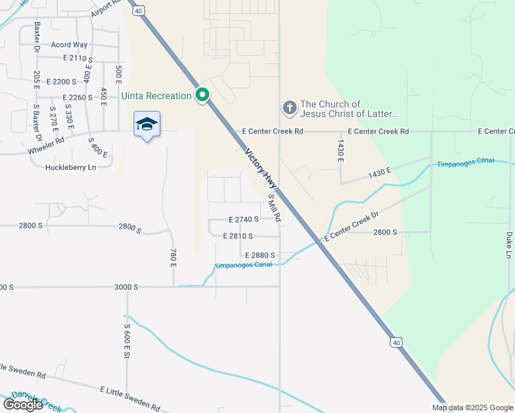 map of restaurants, bars, coffee shops, grocery stores, and more near 2694 South 1120 East in Heber City
