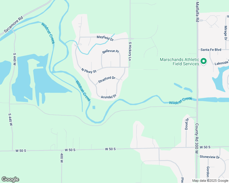 map of restaurants, bars, coffee shops, grocery stores, and more near 1201 Arundel Drive in Kokomo