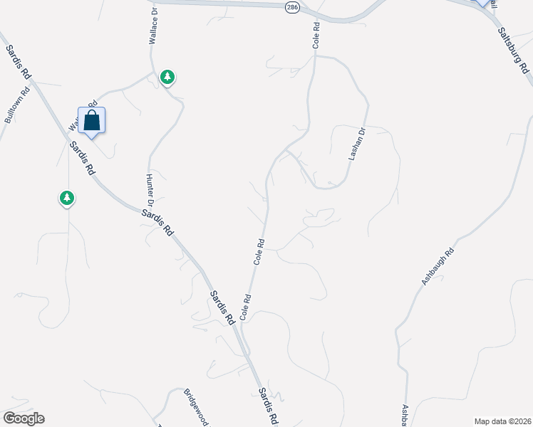 map of restaurants, bars, coffee shops, grocery stores, and more near 4887 Cole Road in Murrysville