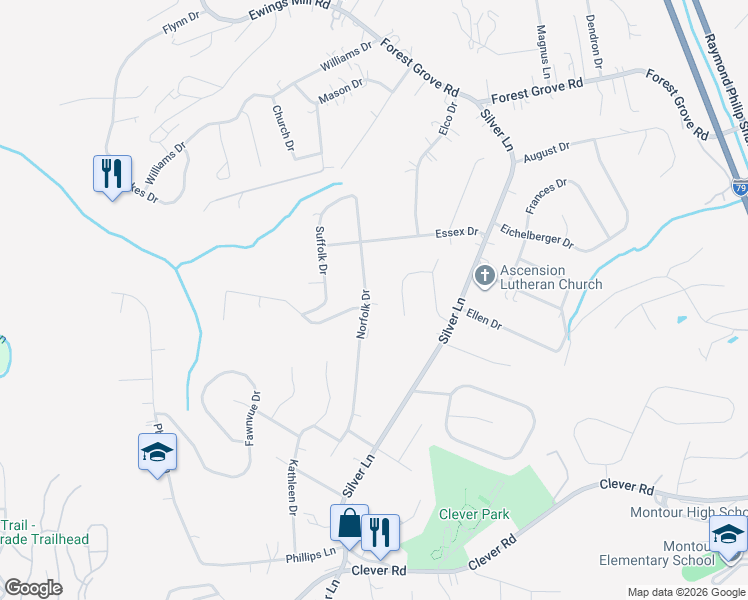 map of restaurants, bars, coffee shops, grocery stores, and more near 35 Norfolk Drive in Coraopolis