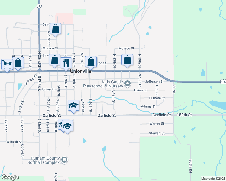 map of restaurants, bars, coffee shops, grocery stores, and more near 400 South 13th Street in Unionville