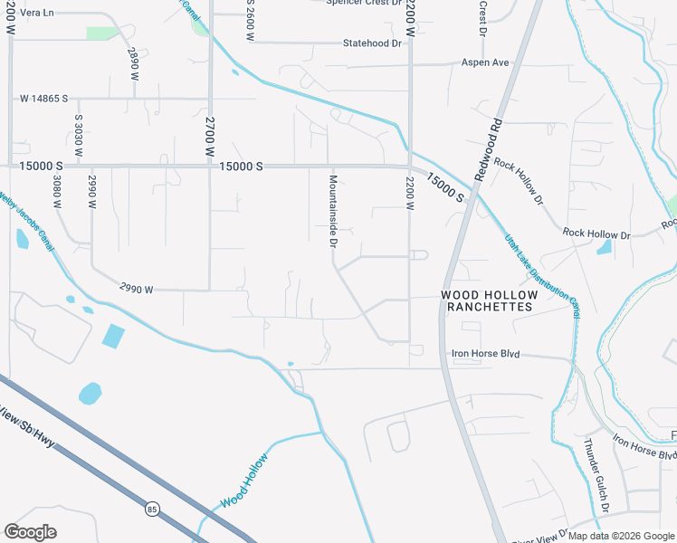 map of restaurants, bars, coffee shops, grocery stores, and more near 2399 Thunderhead Way in Bluffdale