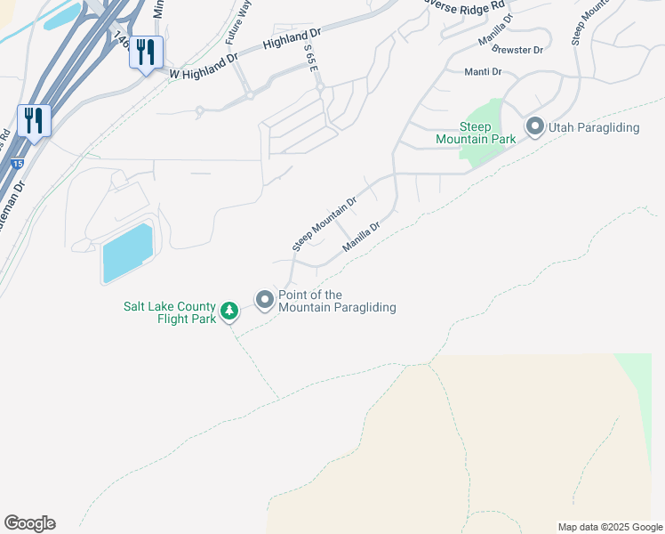 map of restaurants, bars, coffee shops, grocery stores, and more near 102 Manilla Drive in Draper