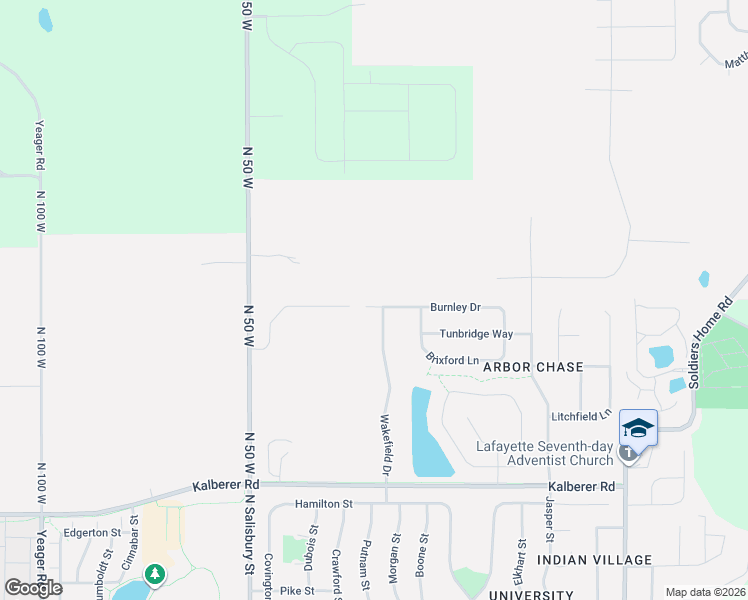 map of restaurants, bars, coffee shops, grocery stores, and more near 3757 Wakefield Drive in West Lafayette