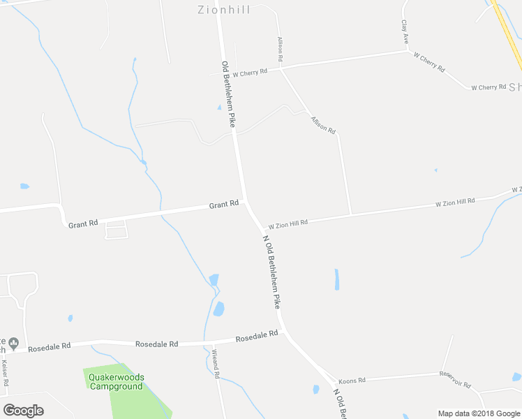 map of restaurants, bars, coffee shops, grocery stores, and more near 2769 North Old Bethlehem Pike in Quakertown