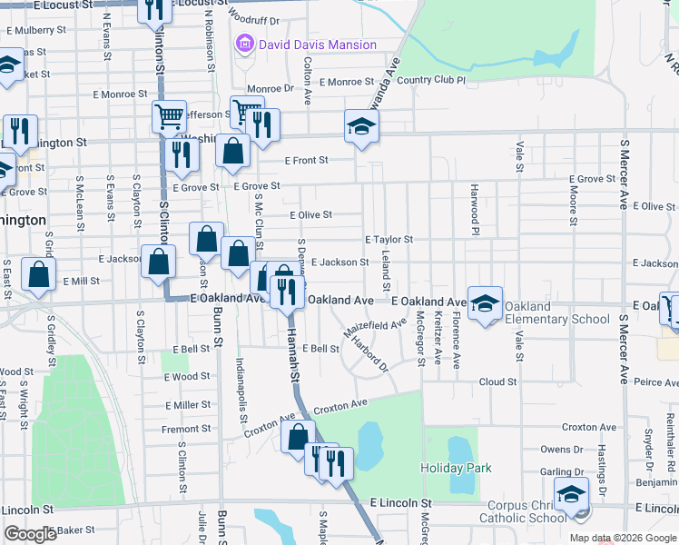 map of restaurants, bars, coffee shops, grocery stores, and more near 509 South State Street in Bloomington