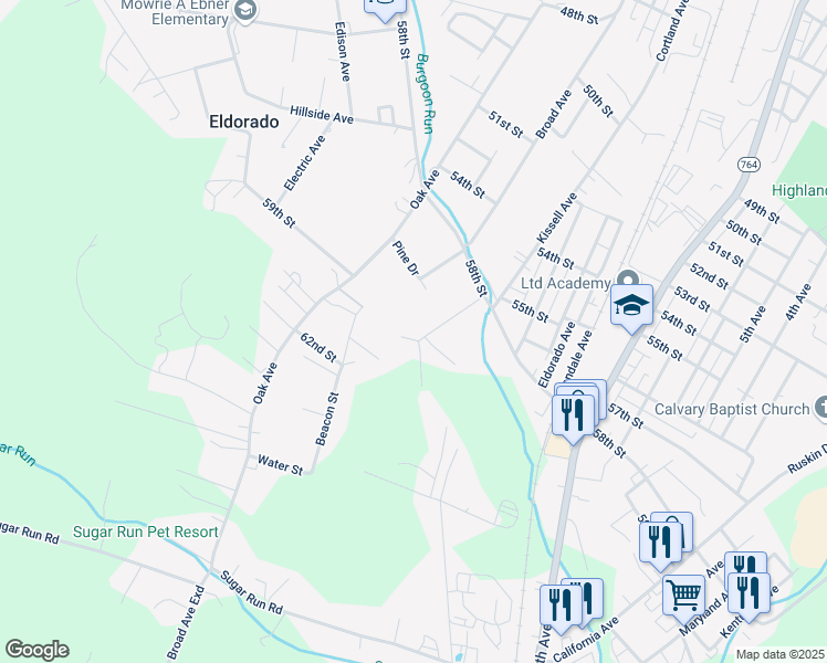 map of restaurants, bars, coffee shops, grocery stores, and more near 5839 Beale Avenue in Altoona