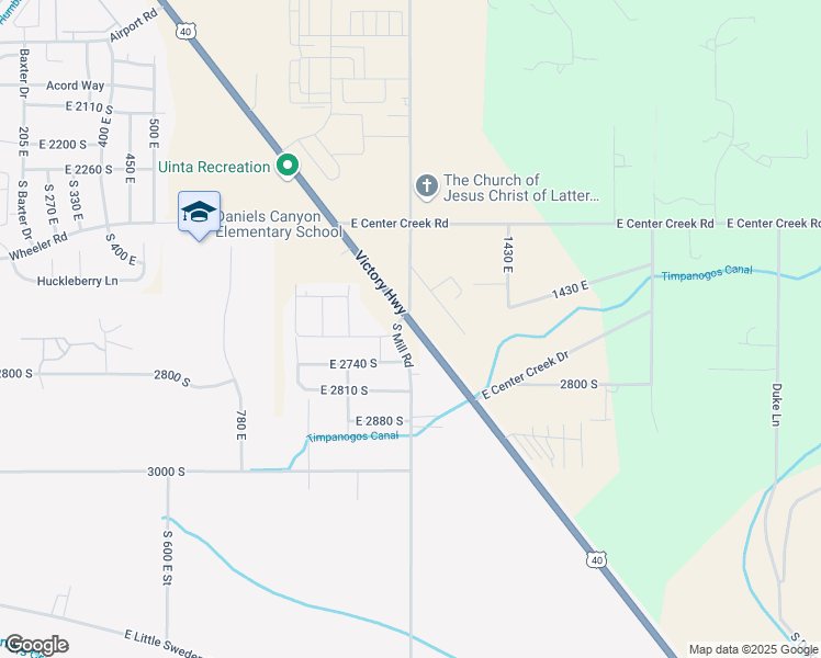 map of restaurants, bars, coffee shops, grocery stores, and more near 2770 South Mill Road in Heber City