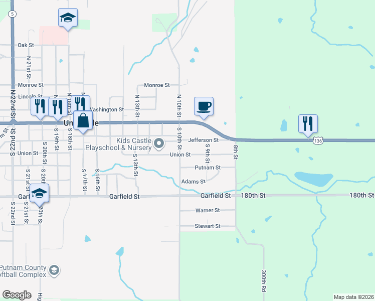 map of restaurants, bars, coffee shops, grocery stores, and more near 913-999 Union Street in Unionville