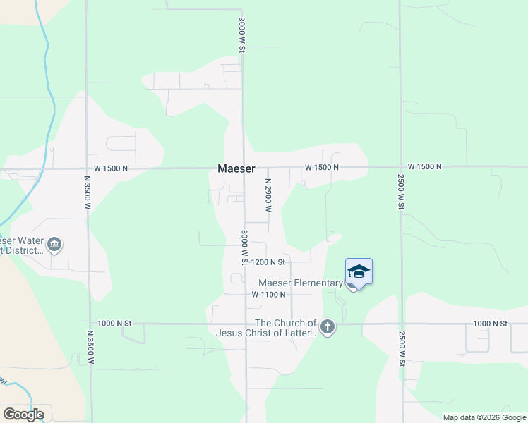 map of restaurants, bars, coffee shops, grocery stores, and more near 1363 North 2900 West in Vernal