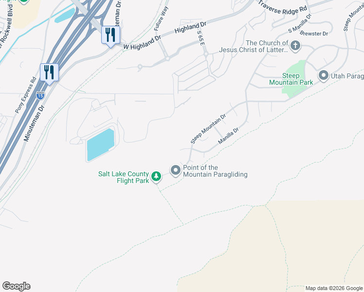 map of restaurants, bars, coffee shops, grocery stores, and more near 23 Manilla Cir in Draper