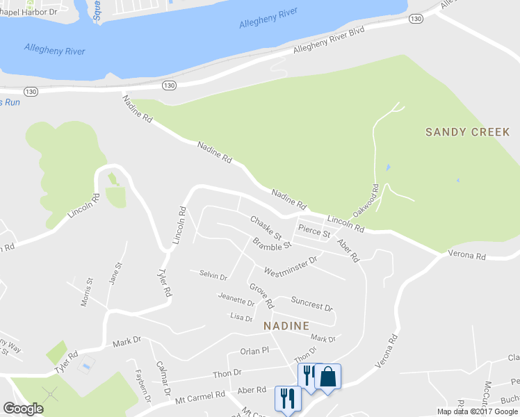 map of restaurants, bars, coffee shops, grocery stores, and more near 8132 Lincoln Road in Verona