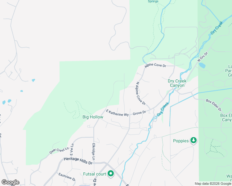 map of restaurants, bars, coffee shops, grocery stores, and more near 1674 North Elk Ridge Lane in Alpine