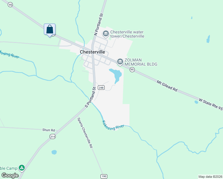 map of restaurants, bars, coffee shops, grocery stores, and more near in Chesterville