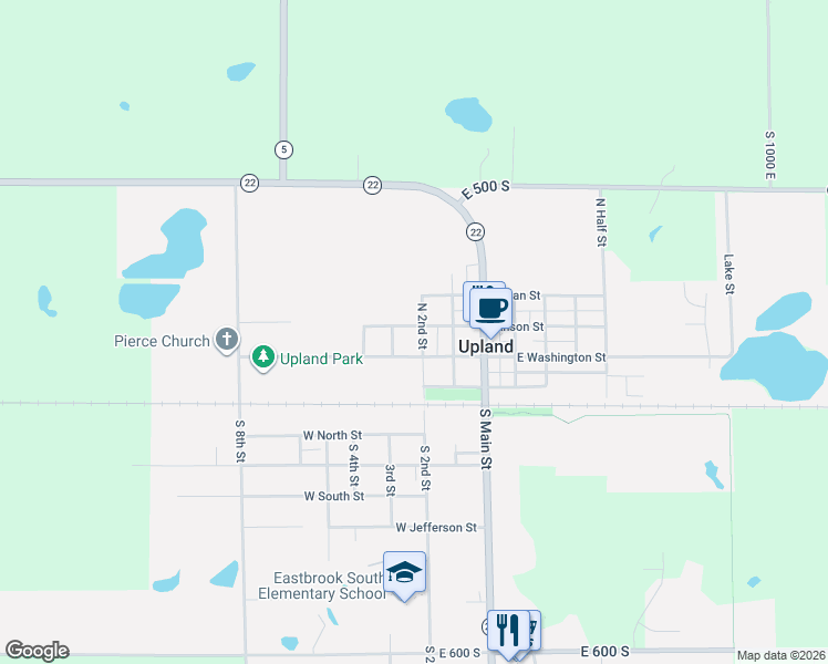 map of restaurants, bars, coffee shops, grocery stores, and more near 181 North 2nd Street in Gas City