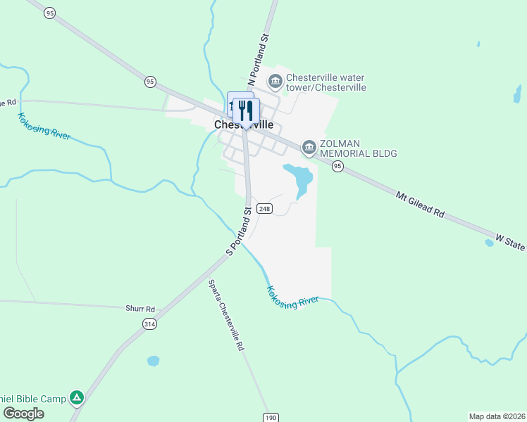 map of restaurants, bars, coffee shops, grocery stores, and more near 3501 Ohio 314 in Fredericktown
