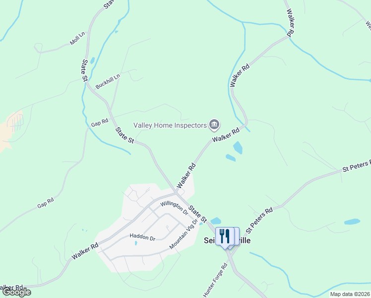 map of restaurants, bars, coffee shops, grocery stores, and more near 264 Walker Rd in Macungie