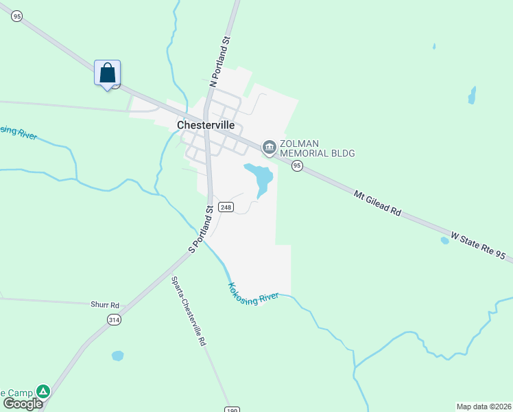 map of restaurants, bars, coffee shops, grocery stores, and more near in Chesterville