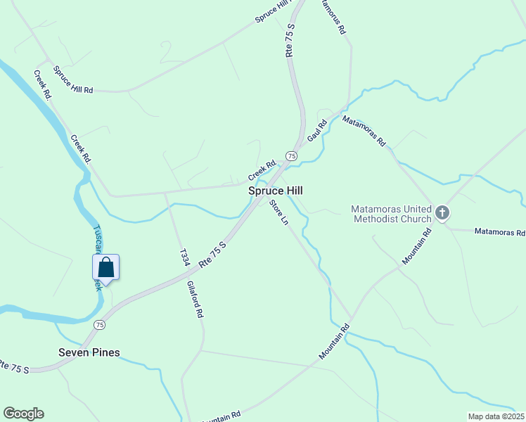 map of restaurants, bars, coffee shops, grocery stores, and more near 21056 Pennsylvania 75 in Port Royal