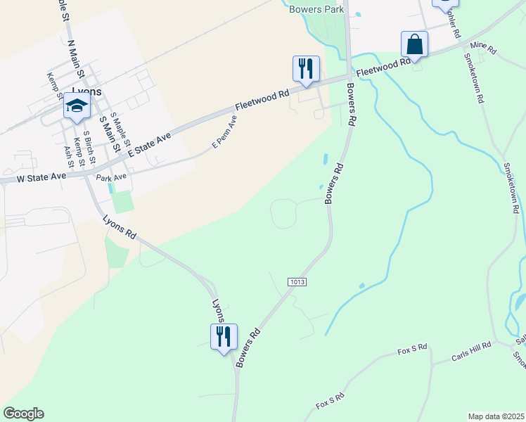 map of restaurants, bars, coffee shops, grocery stores, and more near 137 Roja Lane in Mertztown