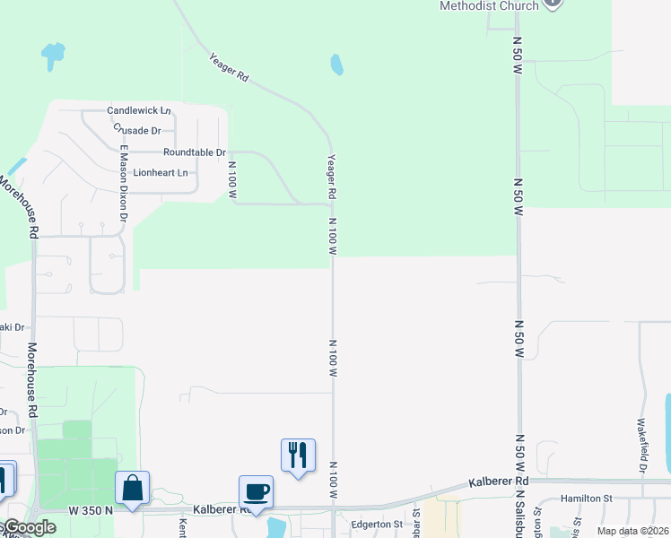 map of restaurants, bars, coffee shops, grocery stores, and more near 3751-4303 North 100 West in West Lafayette