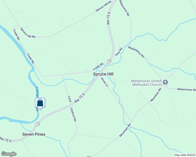 map of restaurants, bars, coffee shops, grocery stores, and more near 21056 Pennsylvania 75 in Port Royal