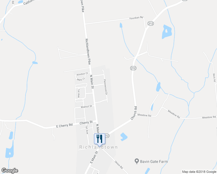 map of restaurants, bars, coffee shops, grocery stores, and more near 217 Pennwood Drive in Richlandtown