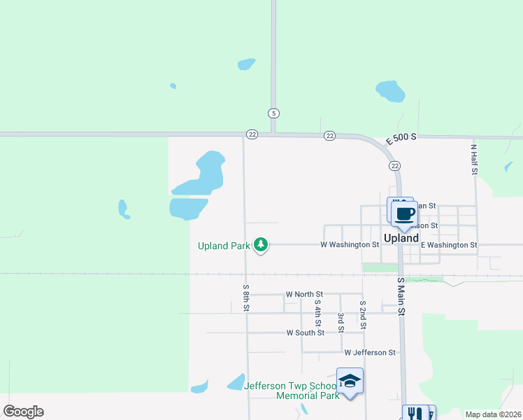 map of restaurants, bars, coffee shops, grocery stores, and more near 320 N 8th St in Upland