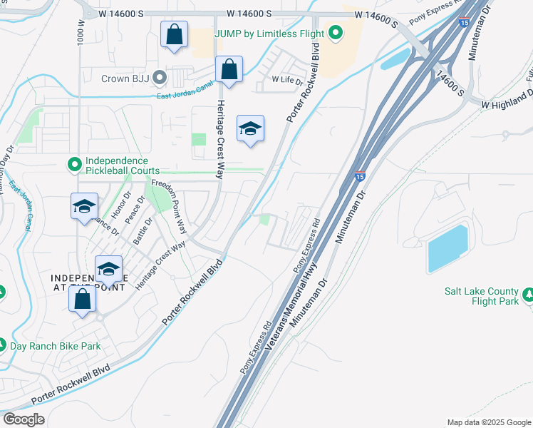 map of restaurants, bars, coffee shops, grocery stores, and more near Regent Garden Lane in Bluffdale