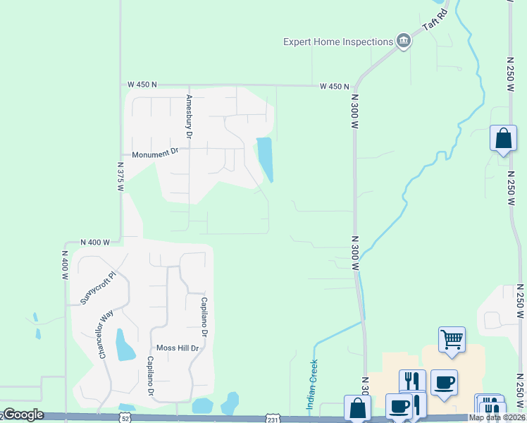 map of restaurants, bars, coffee shops, grocery stores, and more near 4100 Peterborough Road in West Lafayette