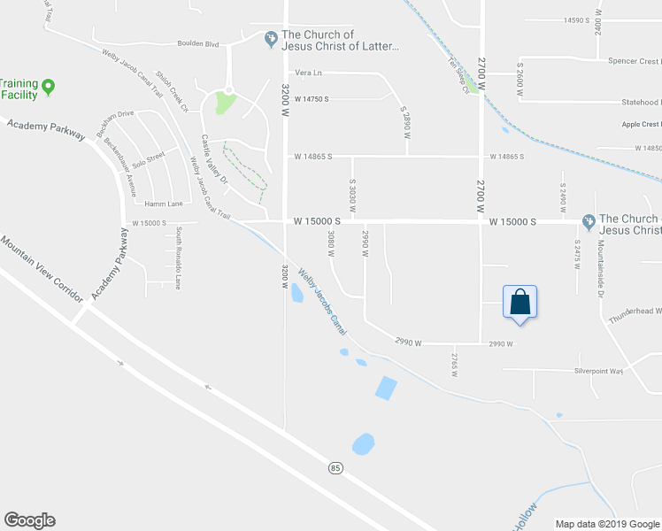 map of restaurants, bars, coffee shops, grocery stores, and more near 15093 Pastoral Way South in Bluffdale