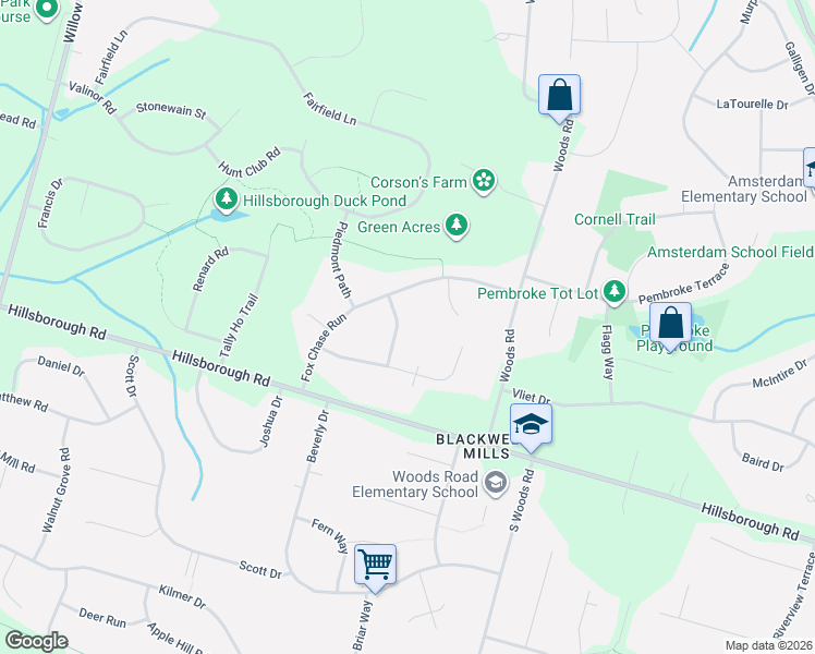 map of restaurants, bars, coffee shops, grocery stores, and more near 7 Grafton Court in Somerset County