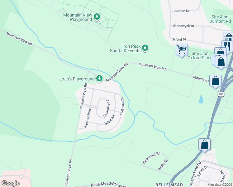 map of restaurants, bars, coffee shops, grocery stores, and more near 24 Rouser Way in Somerset County