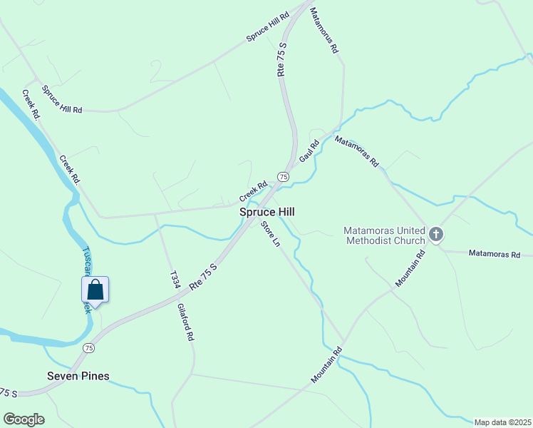 map of restaurants, bars, coffee shops, grocery stores, and more near Store Lane in Juniata County
