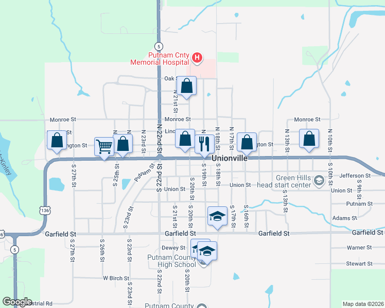 map of restaurants, bars, coffee shops, grocery stores, and more near 149-199 North 19th Street in Unionville