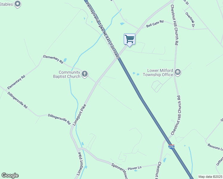map of restaurants, bars, coffee shops, grocery stores, and more near 3102 Limeport Pike in Coopersburg