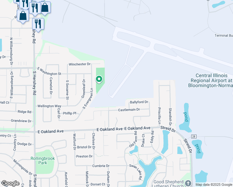 map of restaurants, bars, coffee shops, grocery stores, and more near in Bloomington