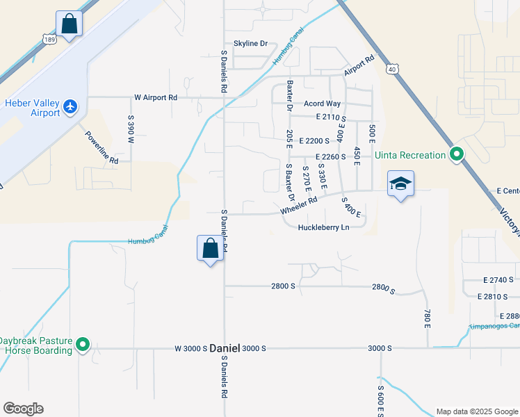 map of restaurants, bars, coffee shops, grocery stores, and more near 107 Wheeler Road in Heber City