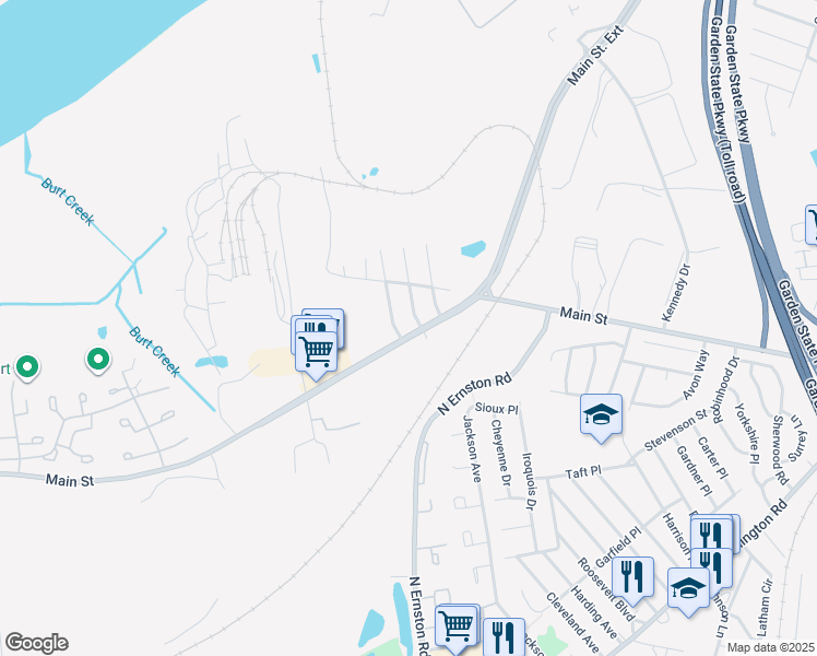 map of restaurants, bars, coffee shops, grocery stores, and more near 917 Main Street in Sayreville