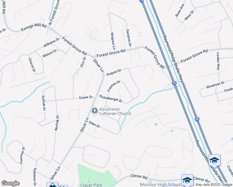 map of restaurants, bars, coffee shops, grocery stores, and more near 2 Cheryl Drive in Coraopolis