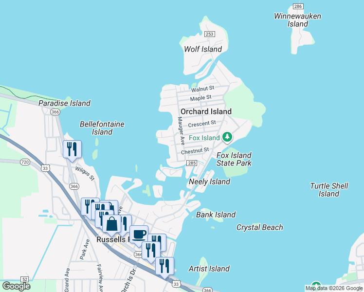 map of restaurants, bars, coffee shops, grocery stores, and more near 9041 Court Street in Lakeview