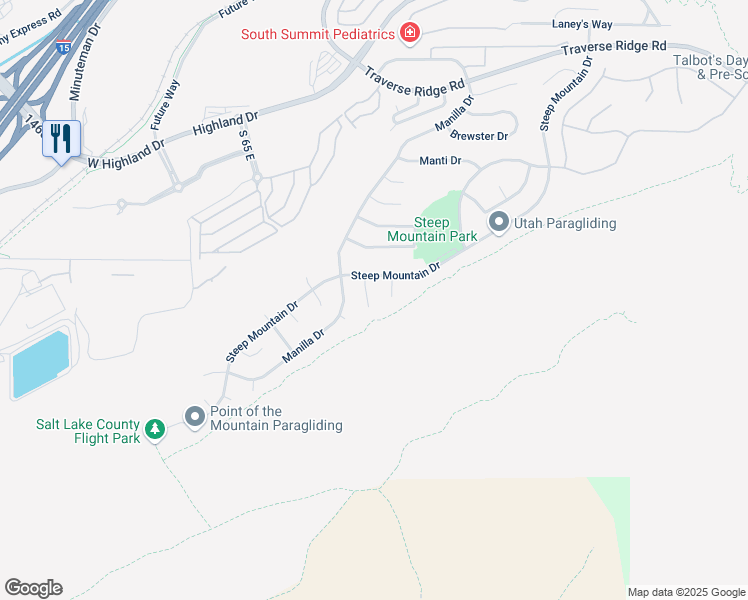 map of restaurants, bars, coffee shops, grocery stores, and more near 15077 Junction Circle in Draper