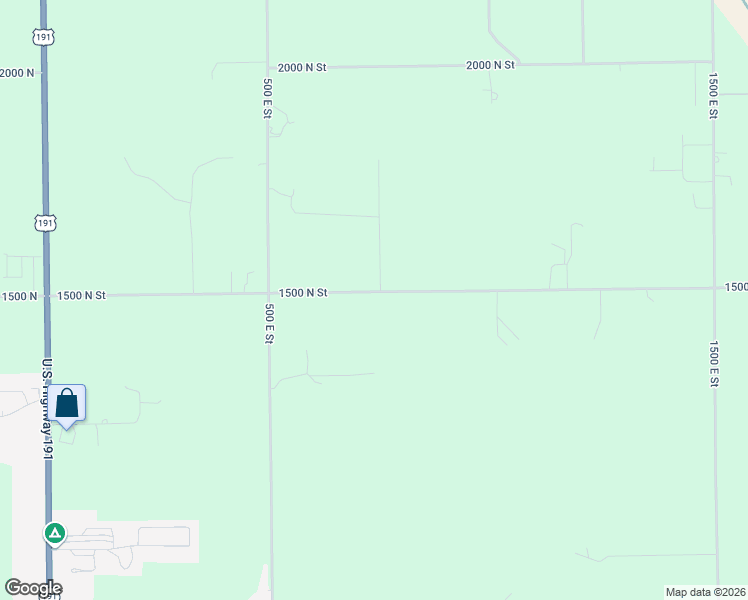 map of restaurants, bars, coffee shops, grocery stores, and more near 736 East 1500 North in Vernal