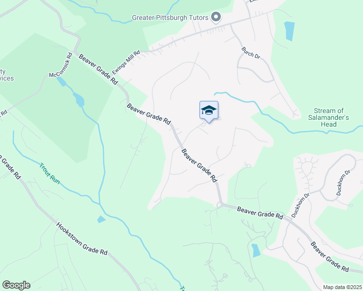 map of restaurants, bars, coffee shops, grocery stores, and more near 2801 Beaver Grade Road in Coraopolis