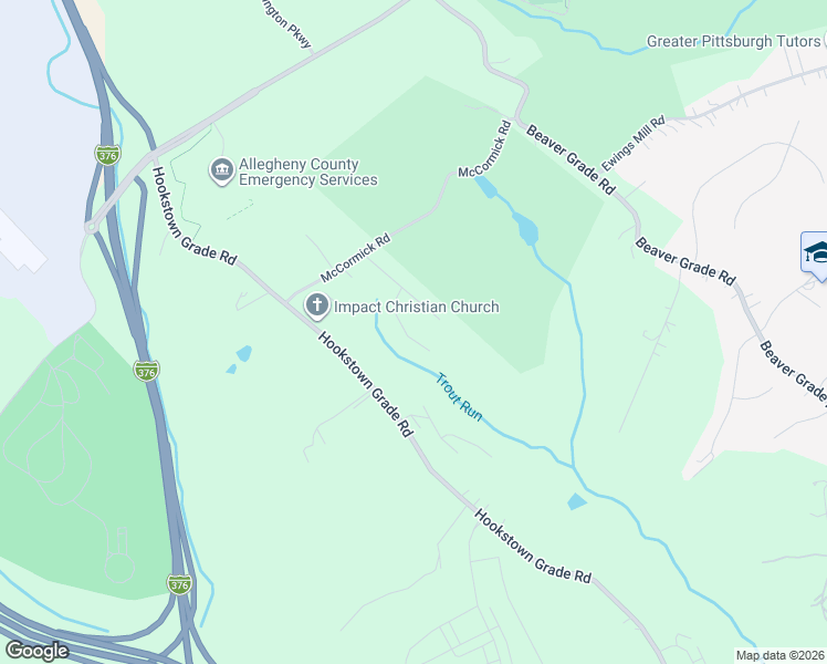 map of restaurants, bars, coffee shops, grocery stores, and more near 111 Tree View Drive in Allegheny County
